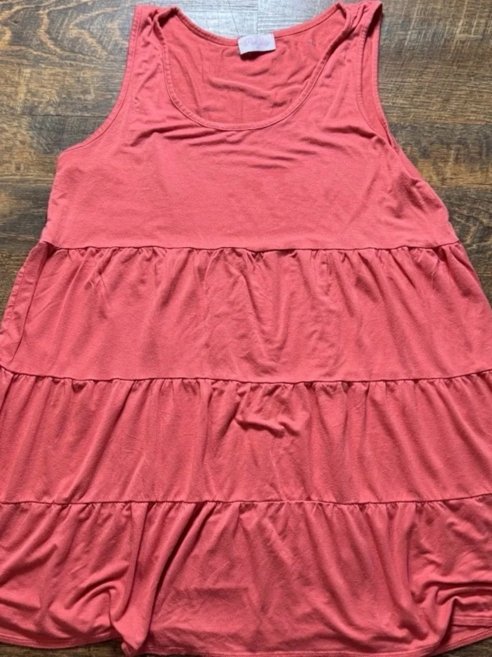 Pink Lily size M Coral Tiered Racerback Swim Cover-Up Dress - Picture 2 of 2